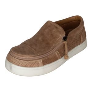 BILLY Footwear Women's Sz 8.5 Zip-On Shoes - BILLY Perf Low Brown A395697